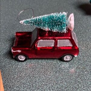 AVON Red Holiday Car Ornament with Tree